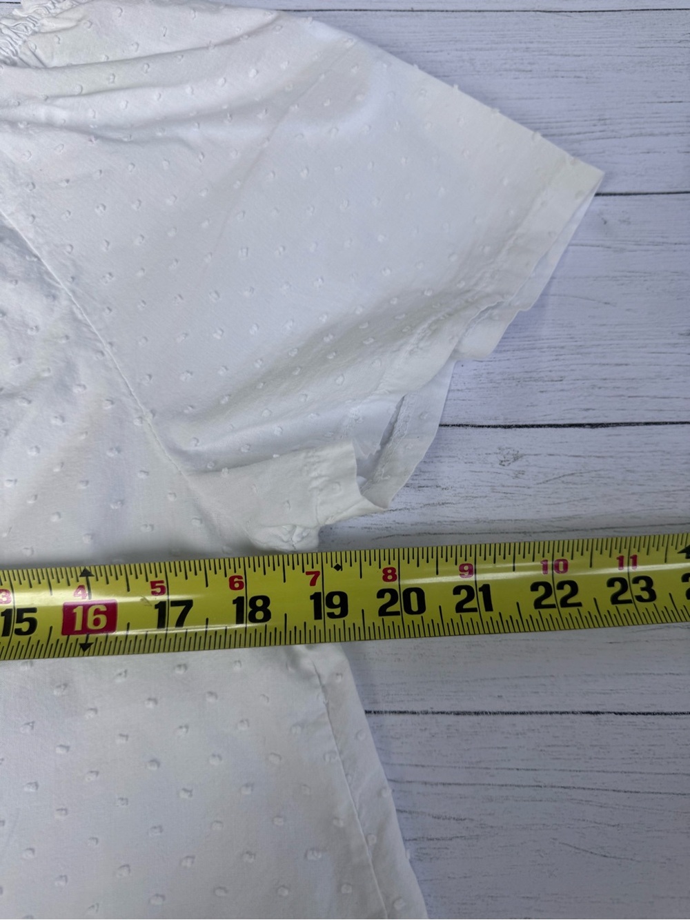 Terzo Millennio Made in Italy White Swiss Dot Cotton Peasant Blouse Medium - Picture 6 of 10